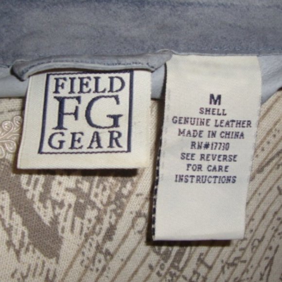 Field Gear Suede Leather Pale Blue Snap Front Blouse Blazer Jacket size Medium - Picture 3 of 4